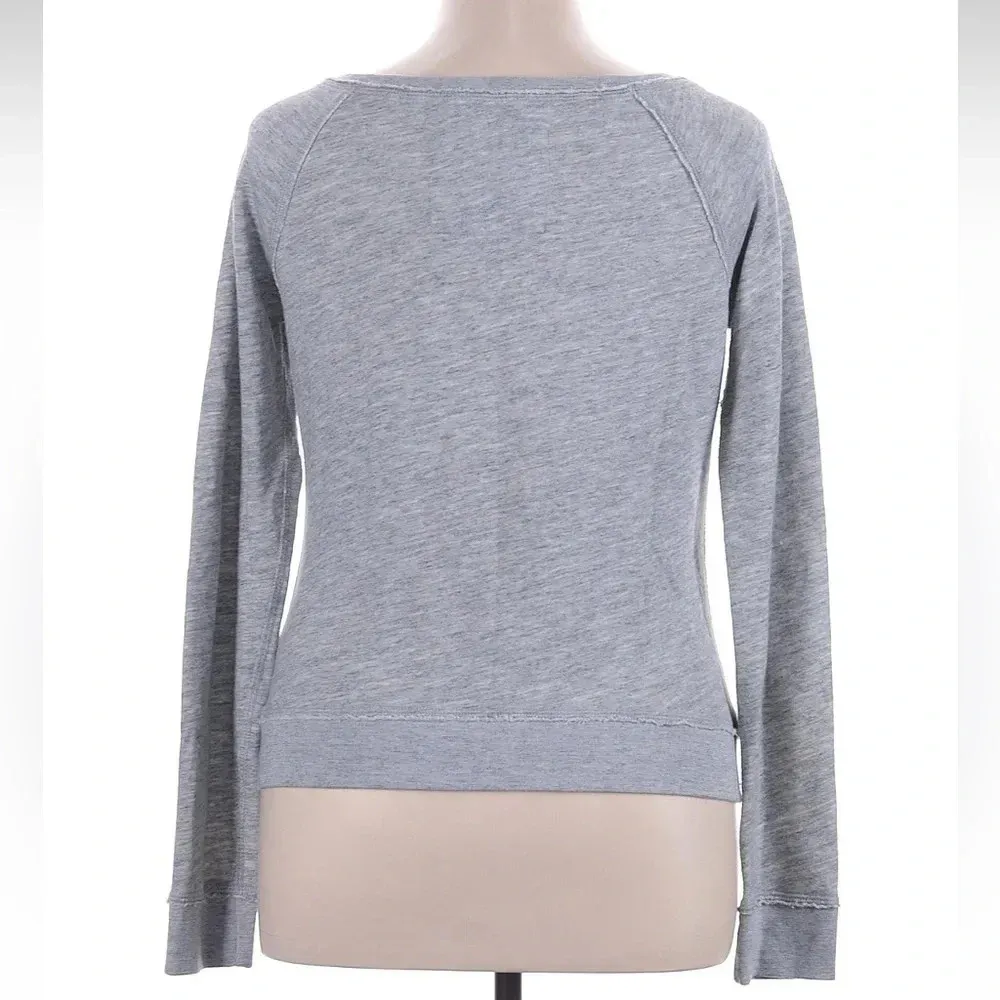 Abercrombie & Fitch Grey Sequin Cotton Blend Sweatshirt Y2K Stretchy Size XL A&F - Image 2