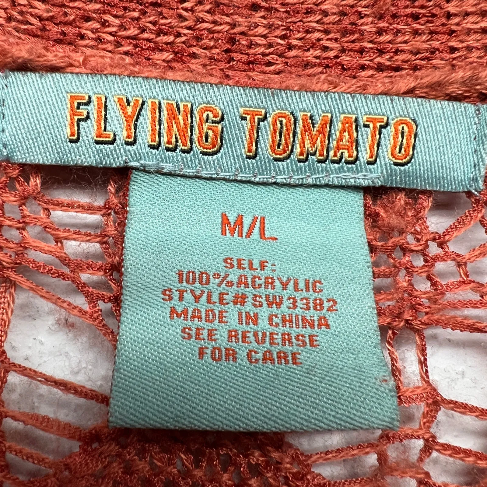 Flying Tomato Fringe Cardigan Womens M/L Open Knit Boho Festival Western Country - Image 2