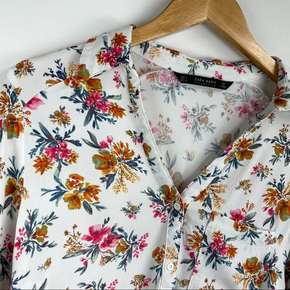 Zara White Floral Boho Top - Image 5