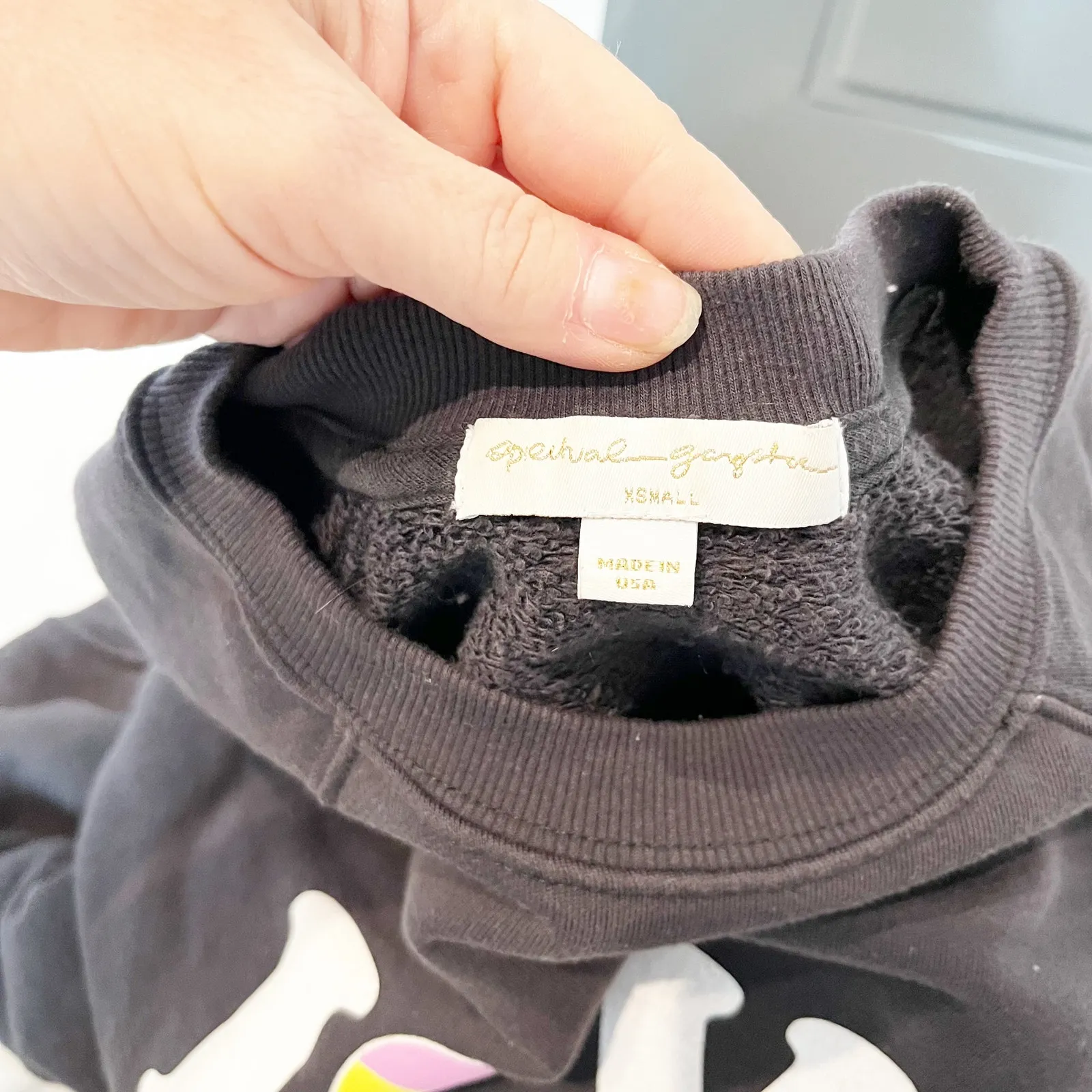 Spiritual Gangster Love Graphic Rainbow Heart Pullover Crewneck Sweatshirt Gray - Image 3