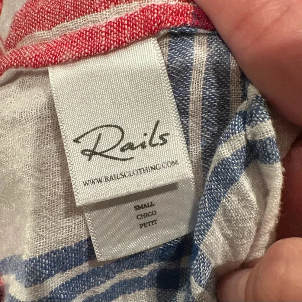 Rails Linen Blend Button Down S/S
Tie Waist Amelie Plaid Blouse Shirt
Top Size S - Image 7