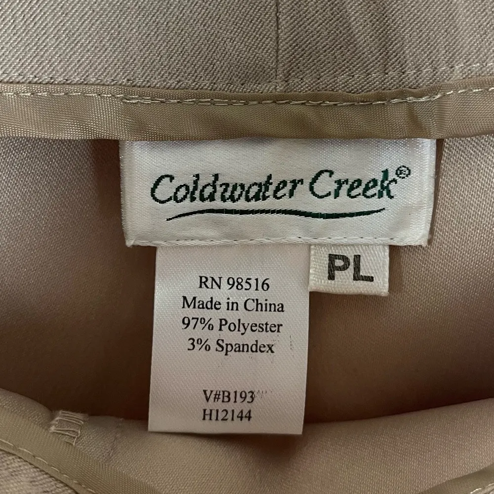 Vintage Coldwater Creek Petite Large Camel Neutral Dress Pants Career Office - Image 5