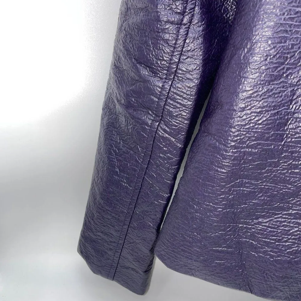 Nanette Lapore Moto Style Jacket in Royal Purple Wool and Polyurethane Body - Image 10