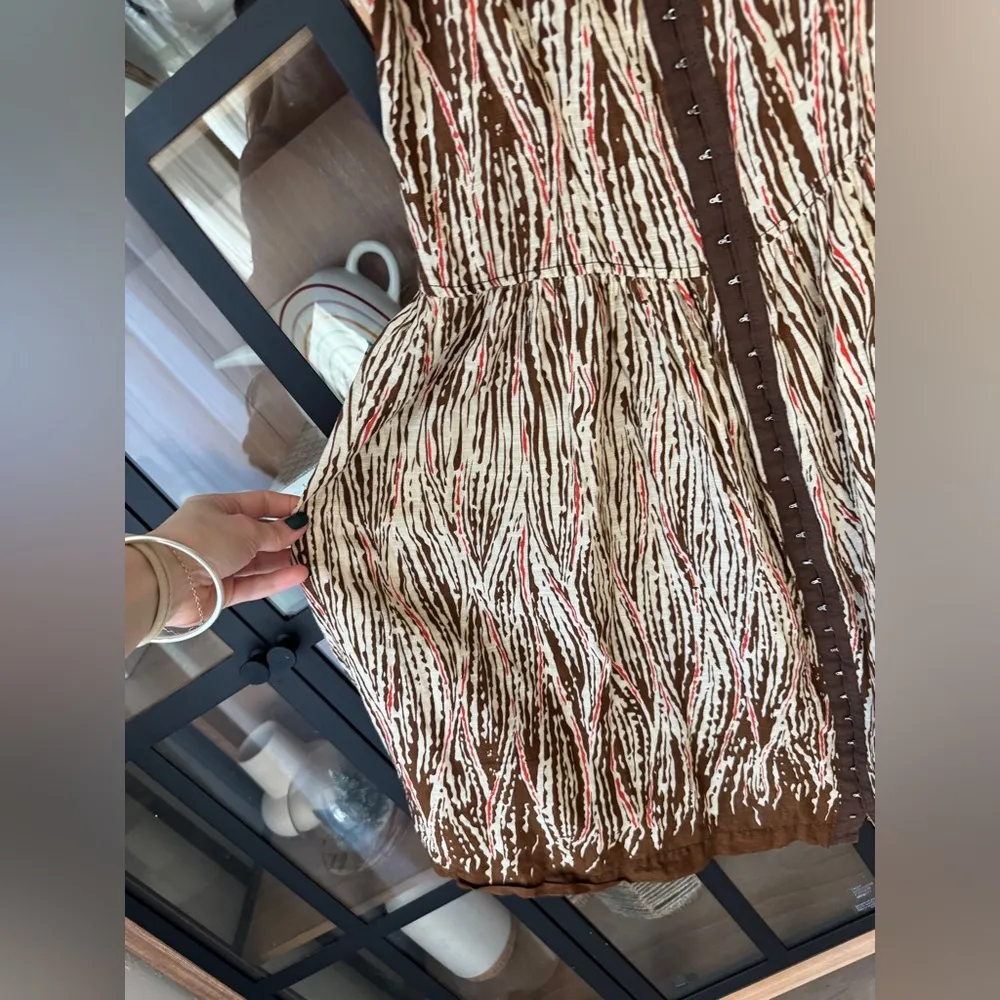 Free People corset dress animal print boho fish eye hook corset sweetheart mini - Image 6