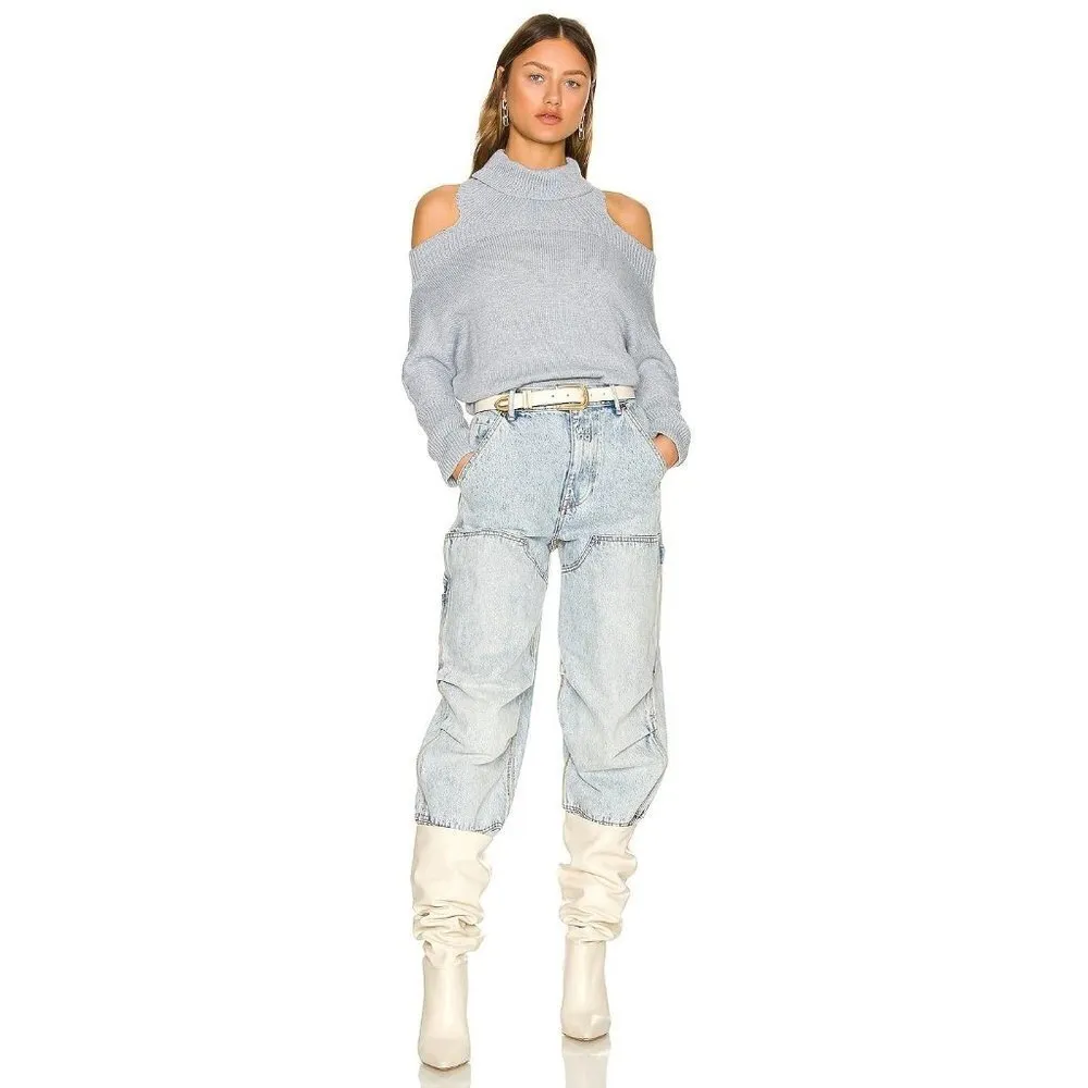 Lovers and Friends Anisa Turtleneck Sweater in Heather Grey XSmall New Knit Top - Image 7