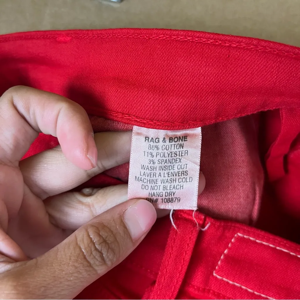 Rag and Bone  Capri Pants in Red - Image 9