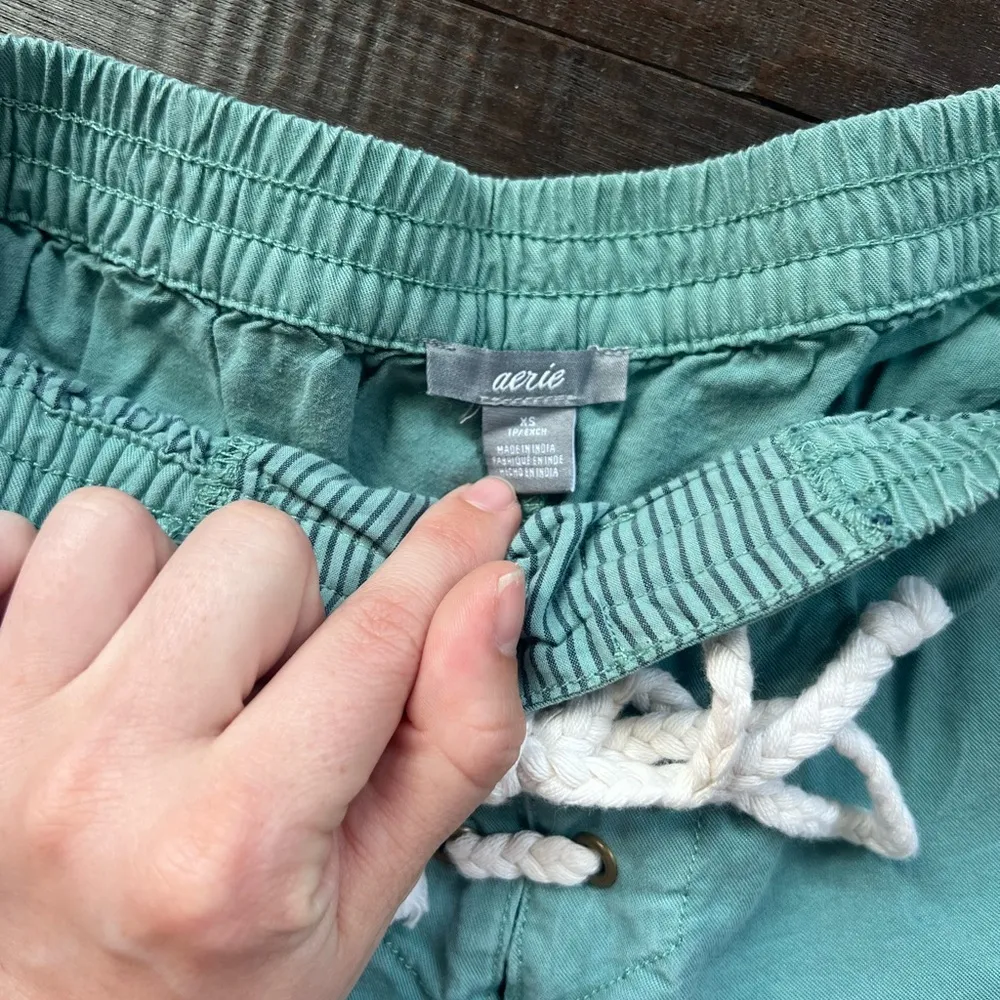 Aerie Blue Shorts with Frayed Hem - Image 2
