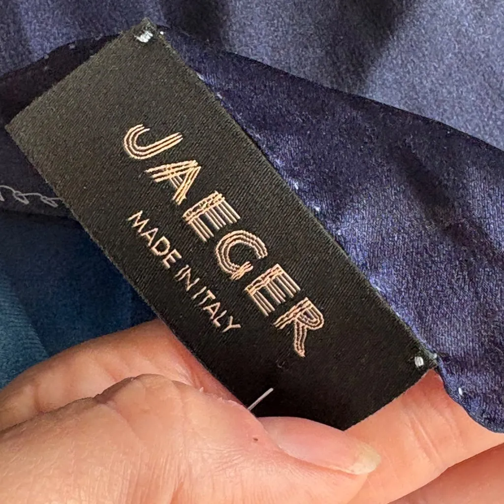 Vintage Jaeger 100% Silk Scarf Abstract Watercolor Print Luxury Designer Wrap - Image 3