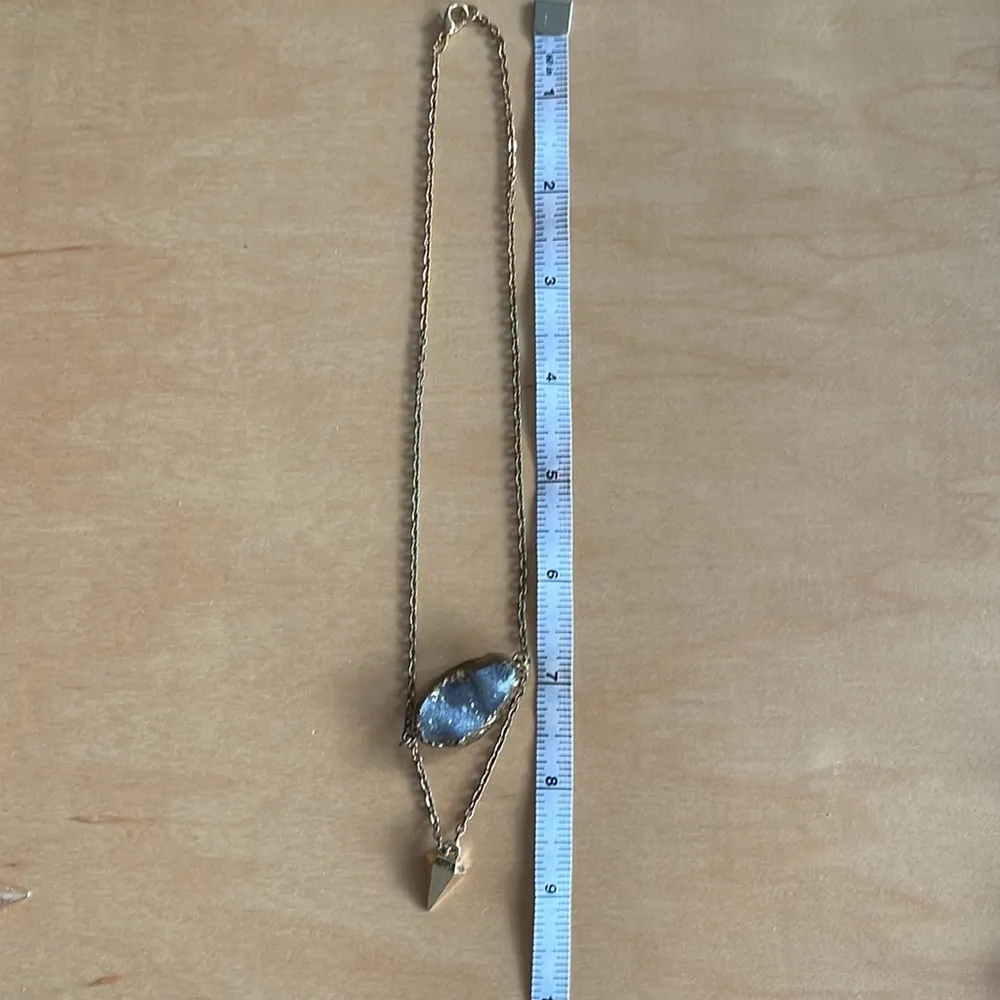 Genuine Druzy Stone Necklace Gold - Image 4