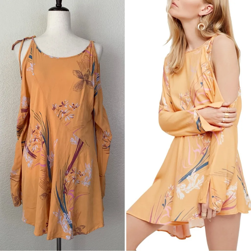 Free People Clear Skies Printed Cold Shoulder Tunic/Mini Dress, Size XS - Image 2