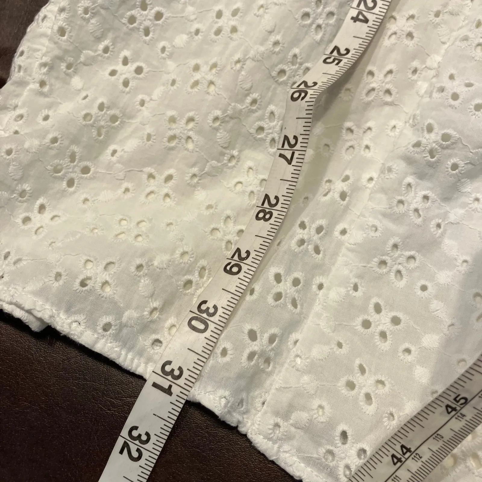 Selfie Juniors White Eyelet Dress Large Cotton Sleeveless Cute Summer Graduation - Image 2