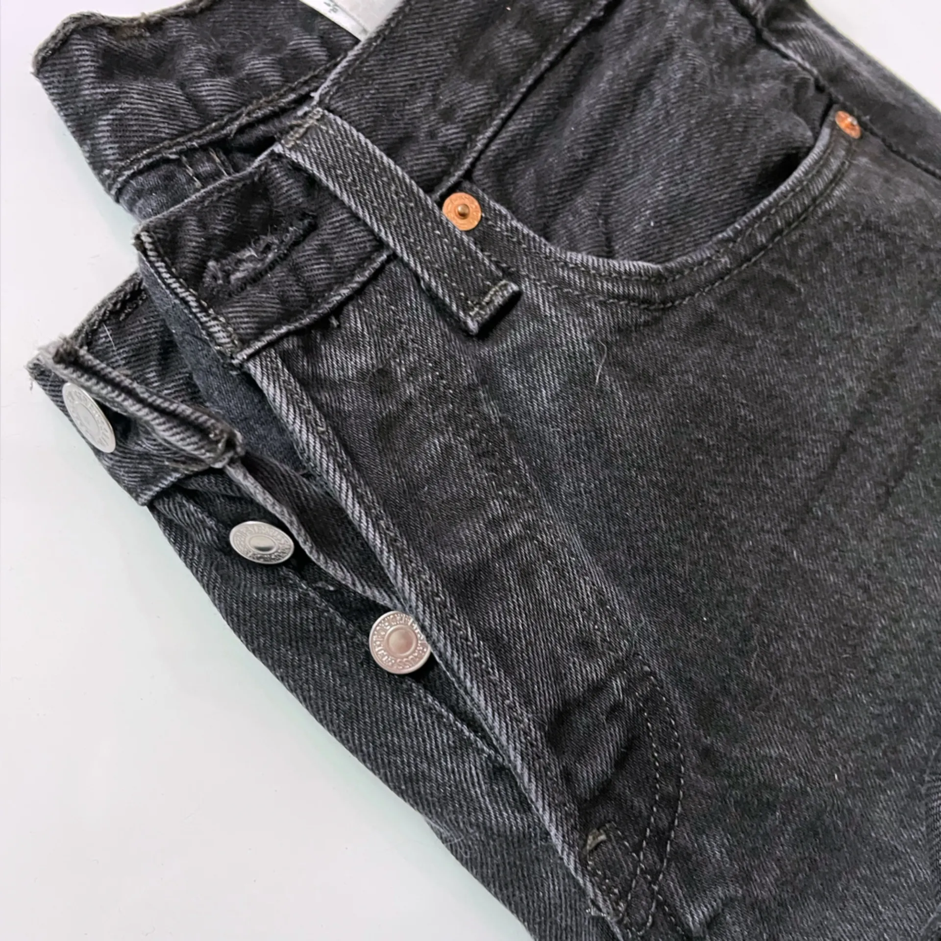 Levi’s • Black 501 Straight Fit Jeans Button Fly - Image 3