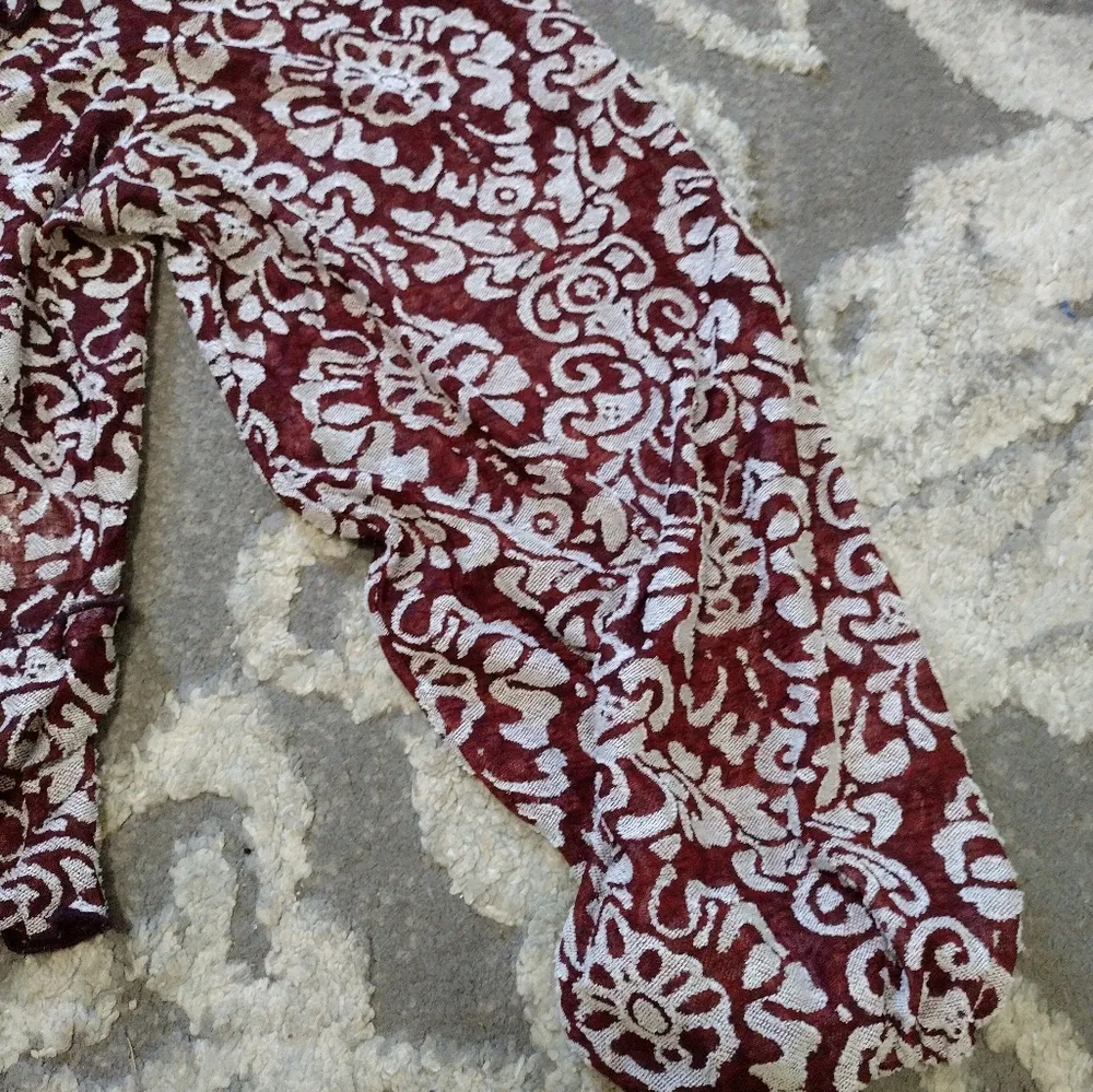 jacquard semi sheer peasant top - Image 6