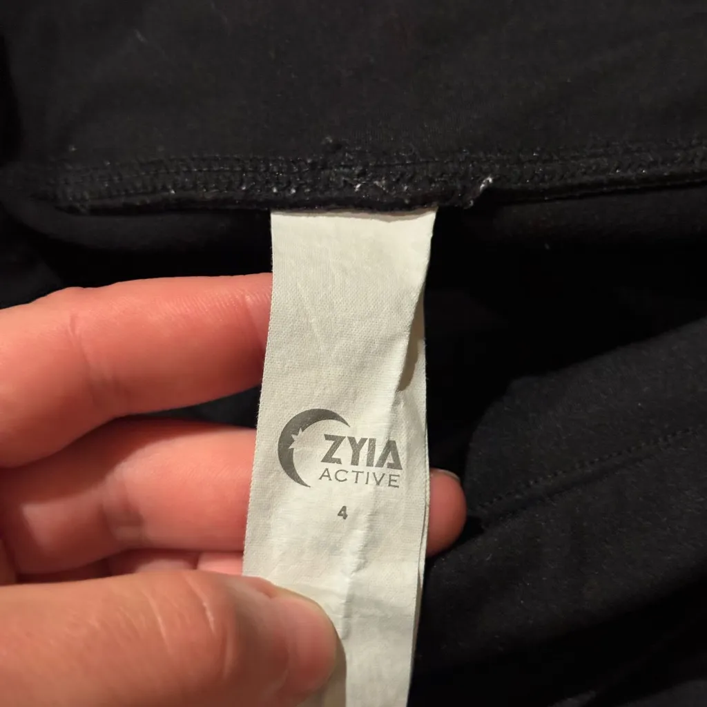 Zyia Active Black Flare Drawstring Leggings Size 4 - Image 2
