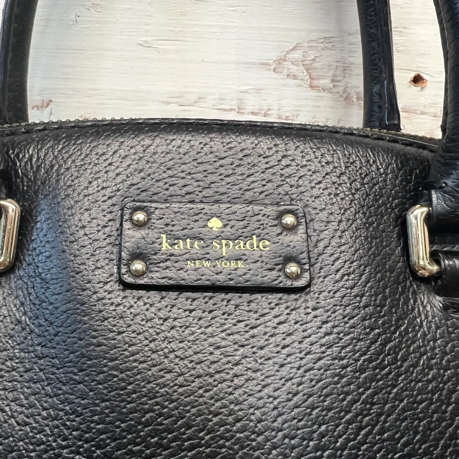 Kate Spade Grove Street Carli WKRU4192 Black Pebbled Leather Satchel Crossbody - Image 5