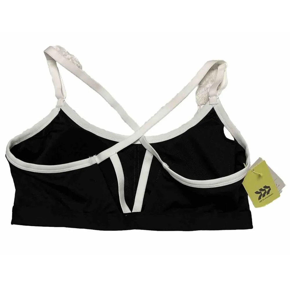 All in Motion Women's Seamless Large Sports Bra Black And White.  LATH063 - Image 4