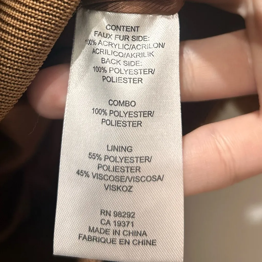 Tibi Luxurious Brown Faux Fur Track Jacket - Image 5