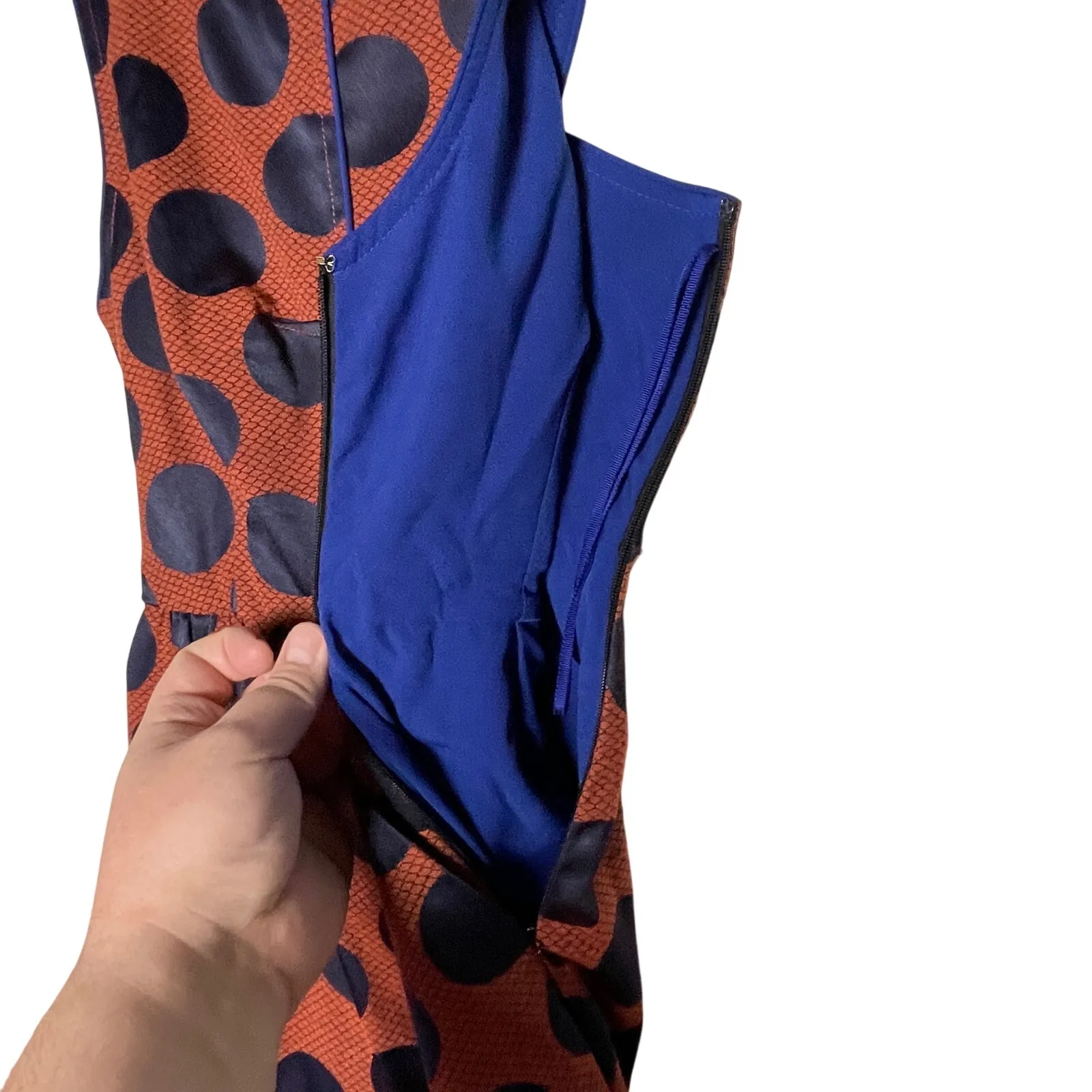 ANTHROPOLOGIE MAEVE Women’s Rokin Blue Polka Dot Crisscross Back Dress - Image 5