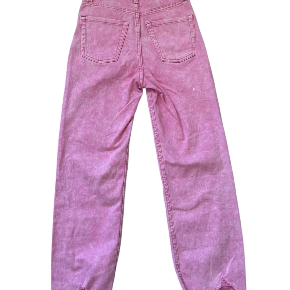 #75 Wild Fable Distressed Highest Rise Straight Jeans in Acid Wash Pink - Image 3