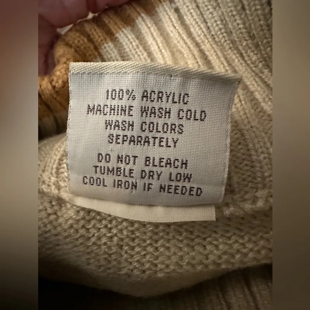 Southpole Vintage Mock Neck Striped Long Sleeve Sweater Tan Size XXL - Image 10