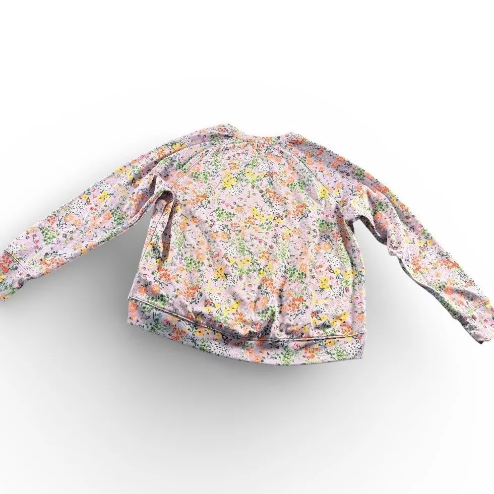 Elie Tahari Women Floral Print Lavender Crew Neck Long Sleeve Sweatshirt Top M - Image 2