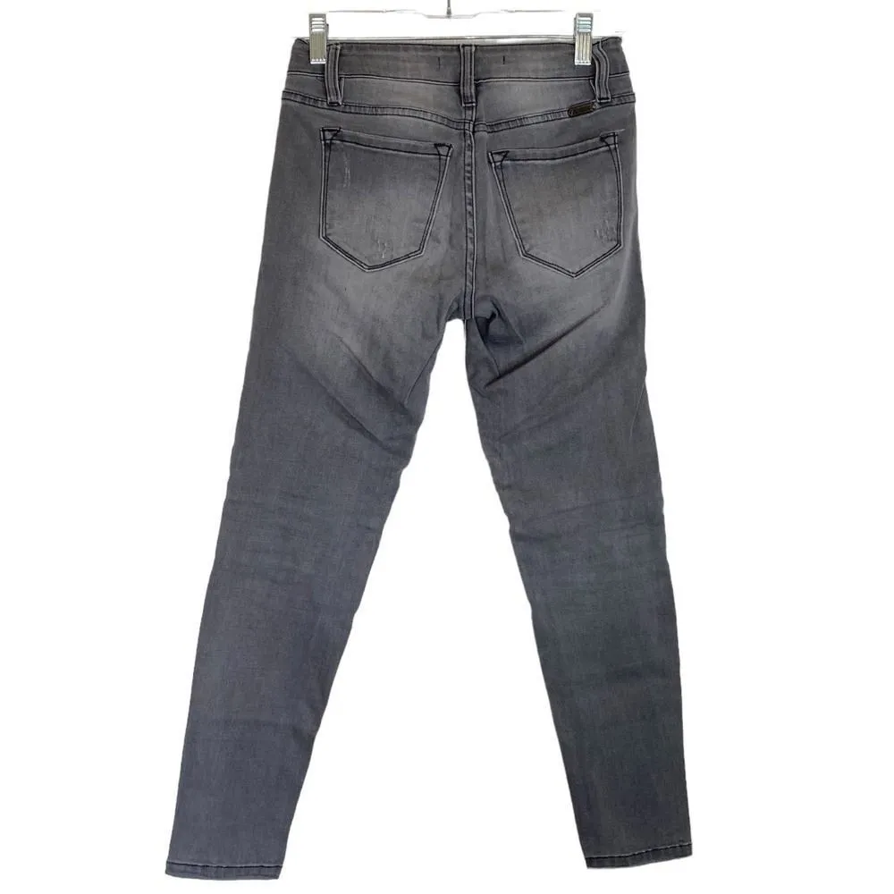 KANCAN Jeans Low Rise Moto Skinny Distressed Gray KC8201GR Size 1 / 24W - Image 2