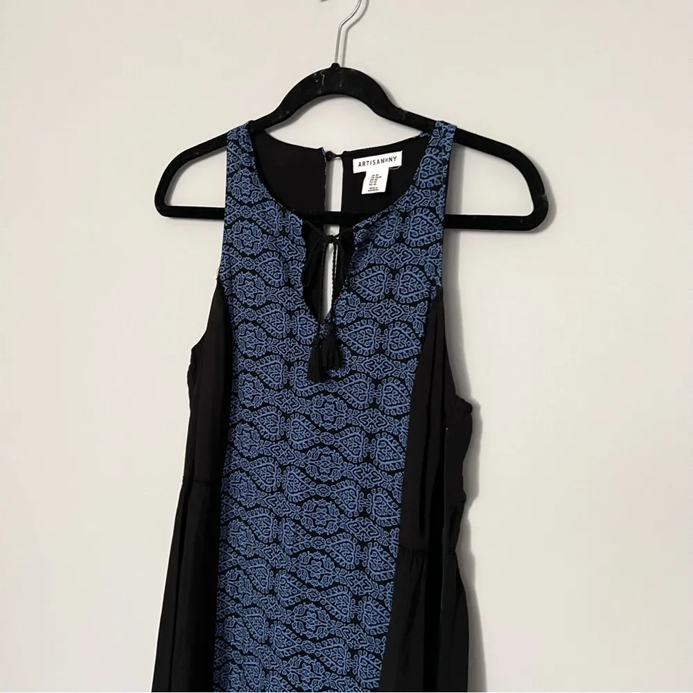 Artisan NY Black Blue Red Sleeveless Maxi Dress Size XS - Image 11