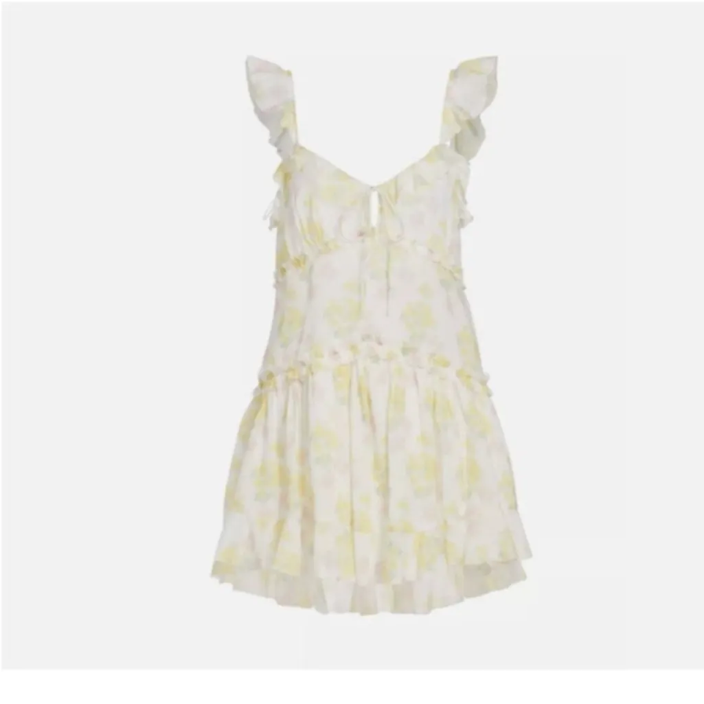 LoveShackFancy Frista Floral Print
Ruffled Mini Dress size medium - Image 4