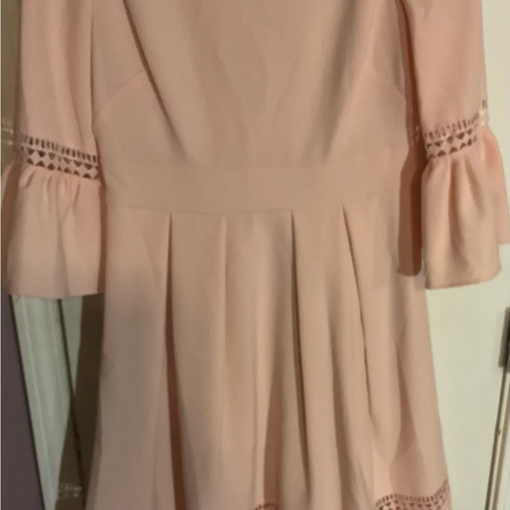 Eliza J bell sleeves blush pink dress with lace accent NEW SZ 6 - Image 5