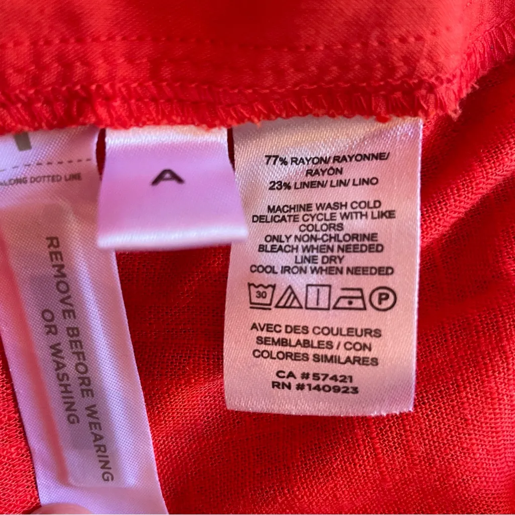 LOFT Women's Bright Red Wide Leg Linen Blend Pants Size XXL curvy chic New plus - Image 8