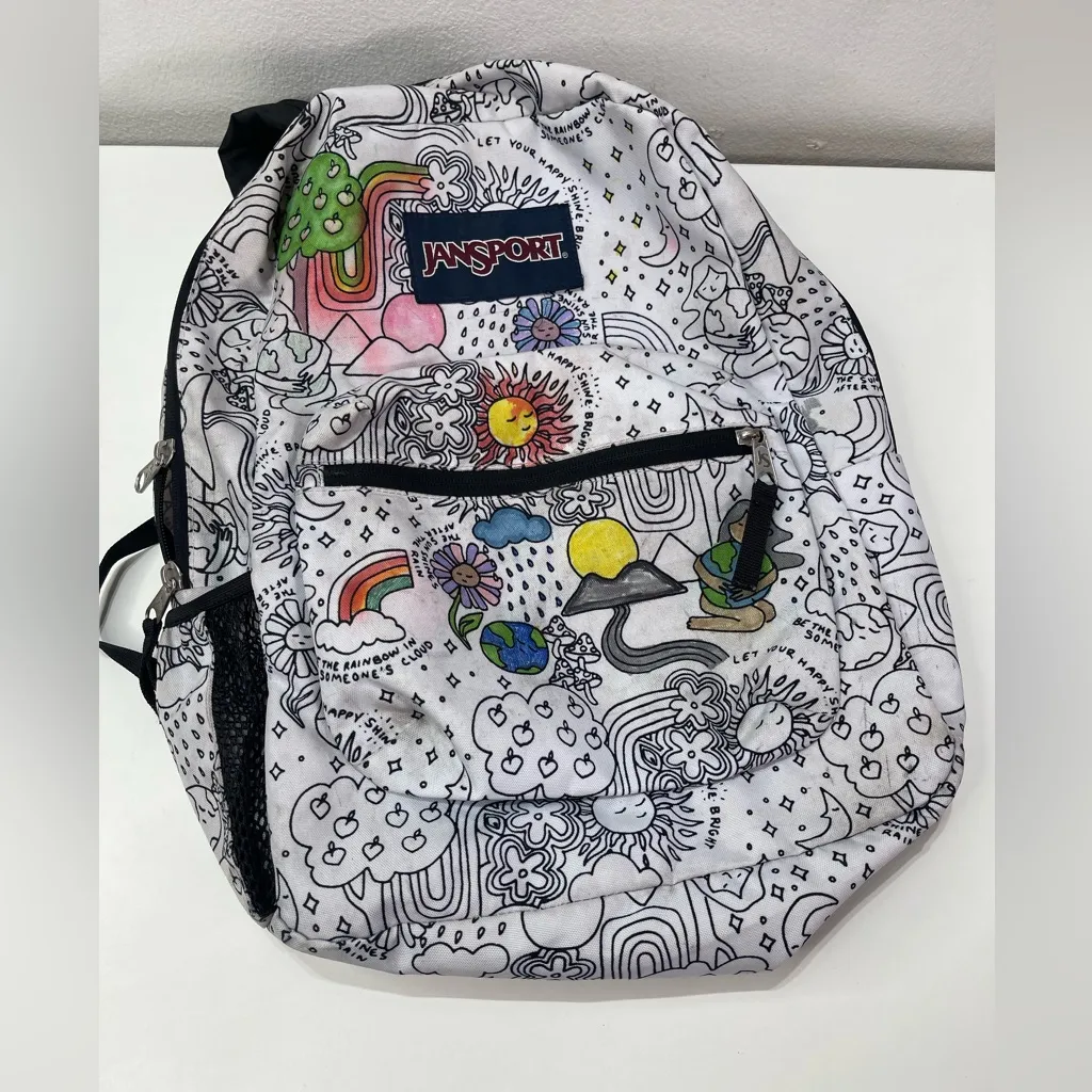 Jansport Cross Town Backpack Laptop Bag Color Me In Edition School Travel - Image 2