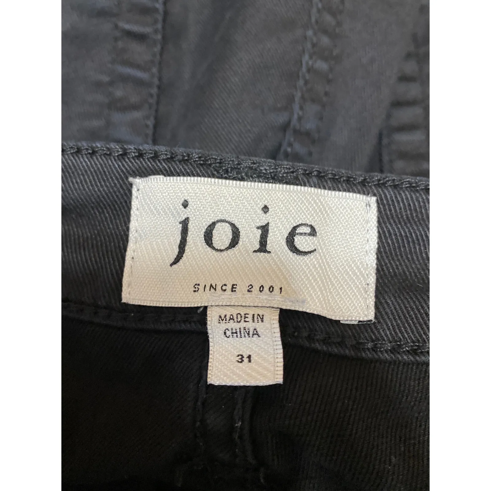 Joie Women's Black High Waisted Utility Slim Straight Leg Denim Jeans Size 31 - Image 3
