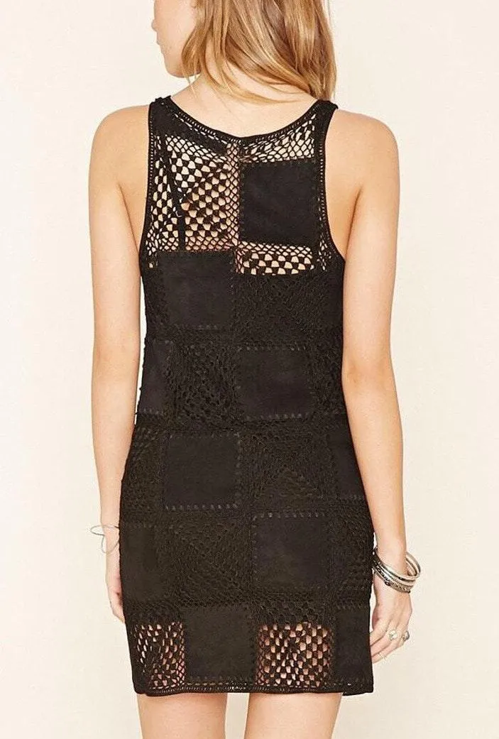 Forever 21 Black Patchwork Mini Dress - Image 3