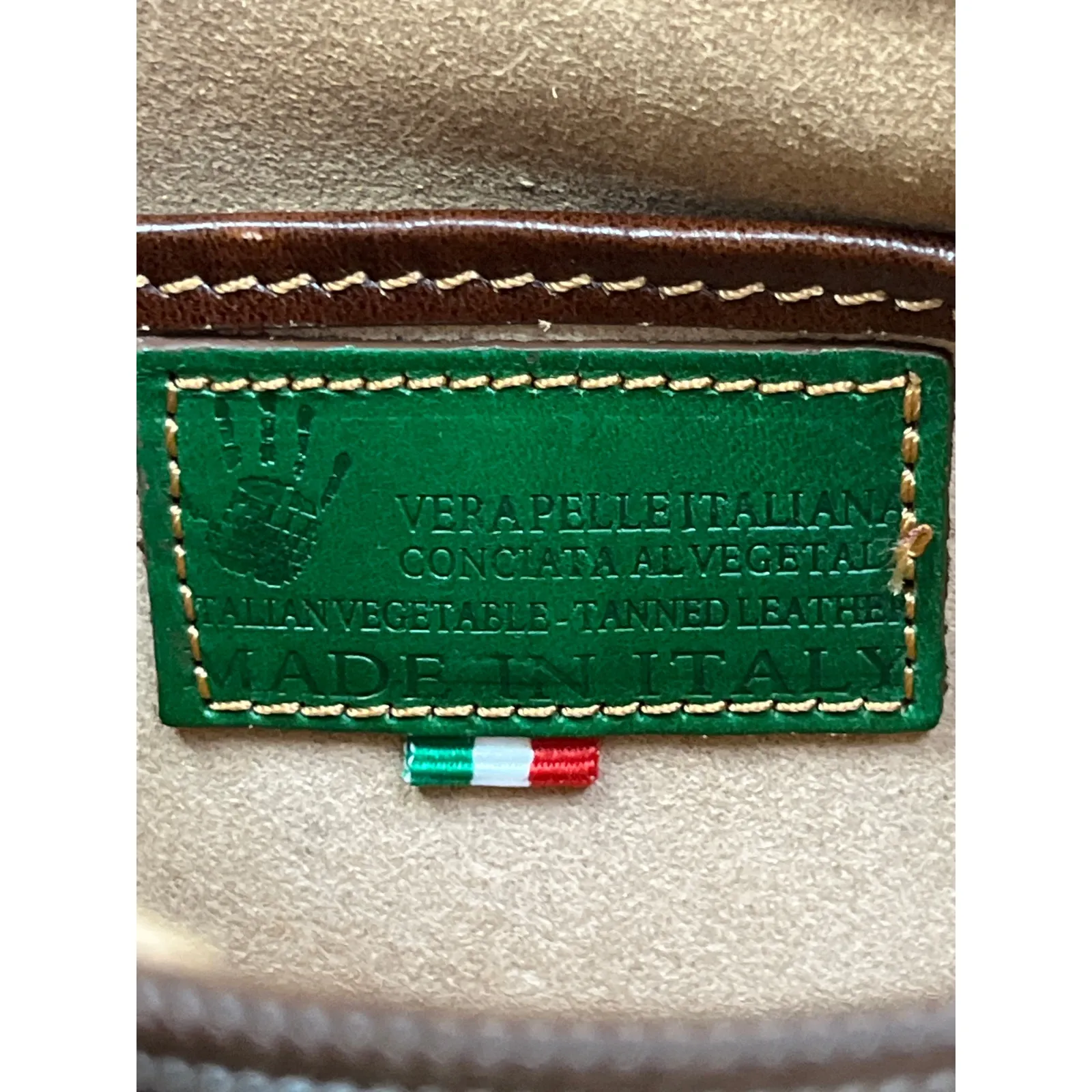 Conte Di Cavour Green Leather Crossbody Bag Italian Made Satchel Purse - Image 3