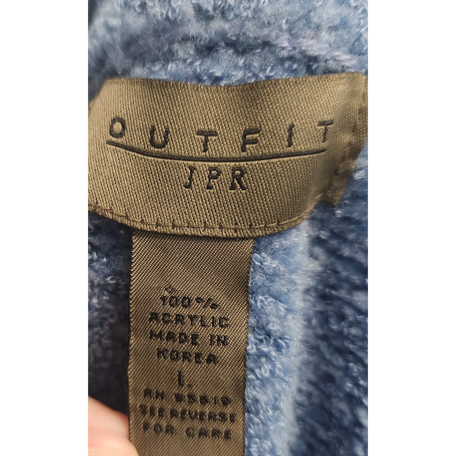 Outfit JPR Blue‎ Acrylic Cowl Neck Long Sleeve Knit Sweater Women's Large Blue - Image 3