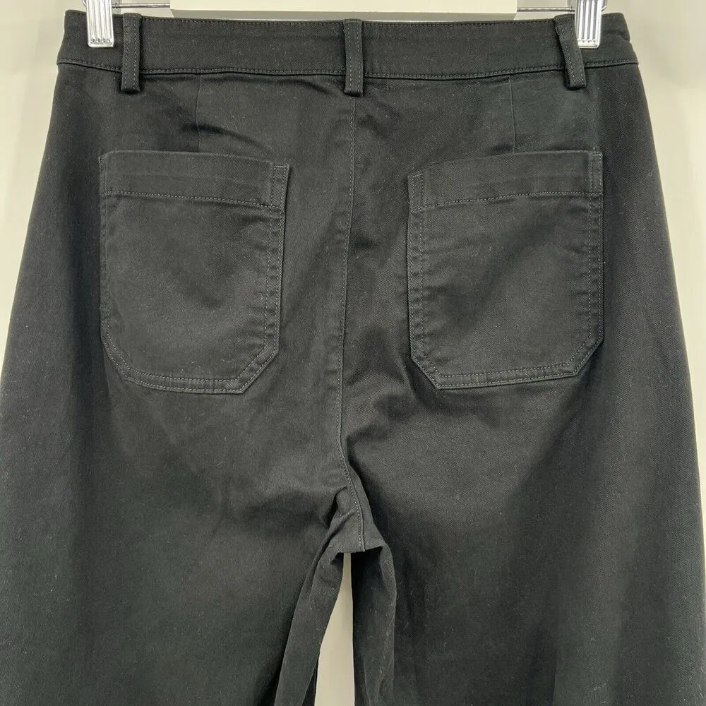 J. Crew Pants Wide Leg Black Chino Classic High Rise Style BX434 Women’s Size 6 - Image 7