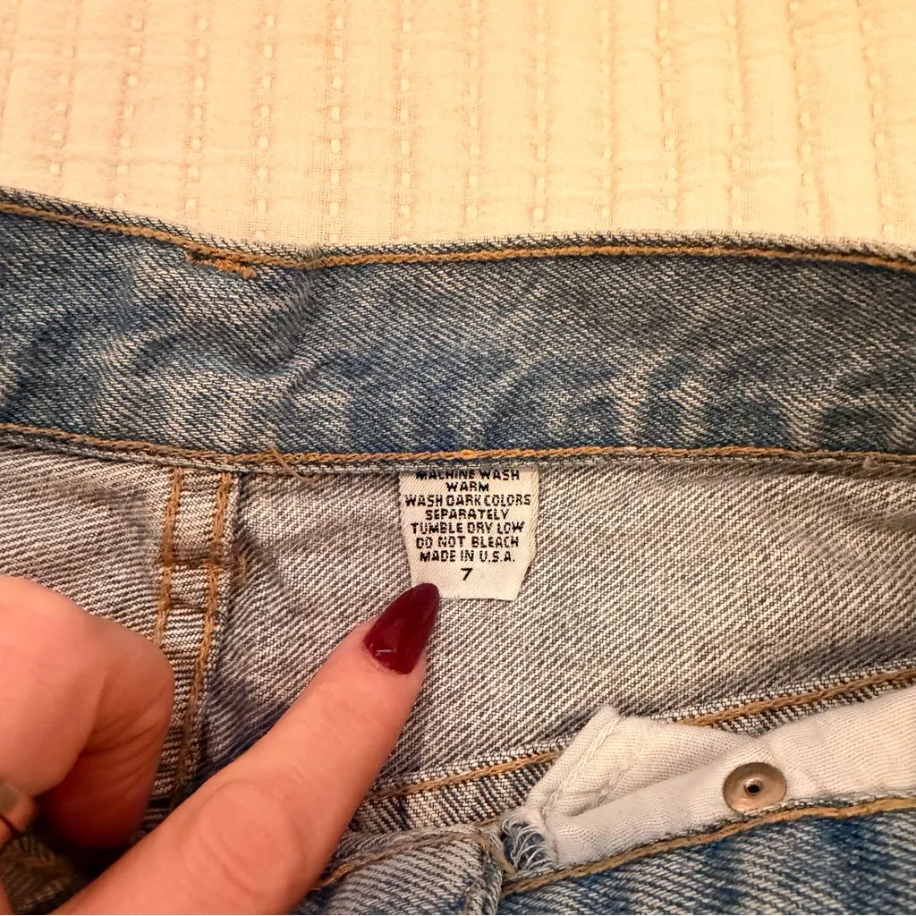 Tag Rag Vintage 90's High Rise Women's Jeans Green Black Stripe & Stamp Detail Blue Size undefined - Image 8