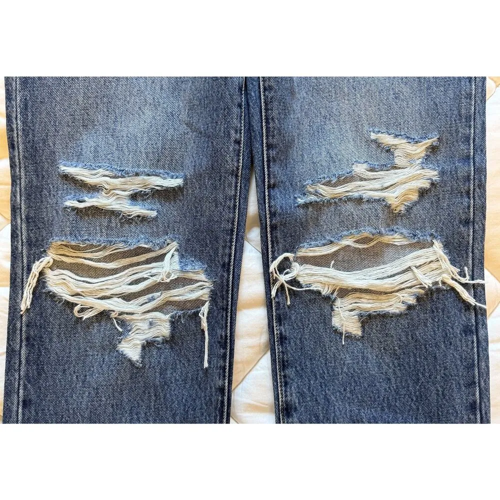NWT Rolla's Button Fly High Rise Classic Straight Distressed Jeans Size 25 - Image 7