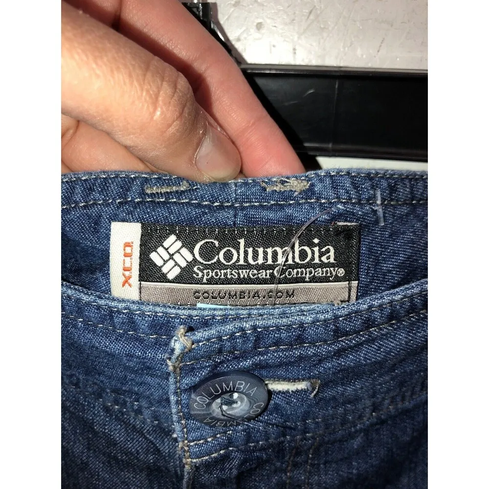 ColumbIE Blue Denim Zip Pockets Front Fly Short Sport Jeans Skirt Size M A4 - Image 4