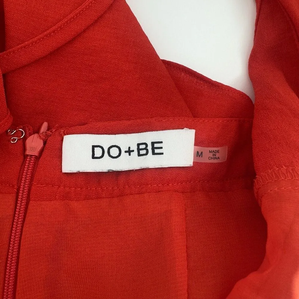 Do+Be‎ Romper Layered Halter Size Medium Red Open Back - Image 8