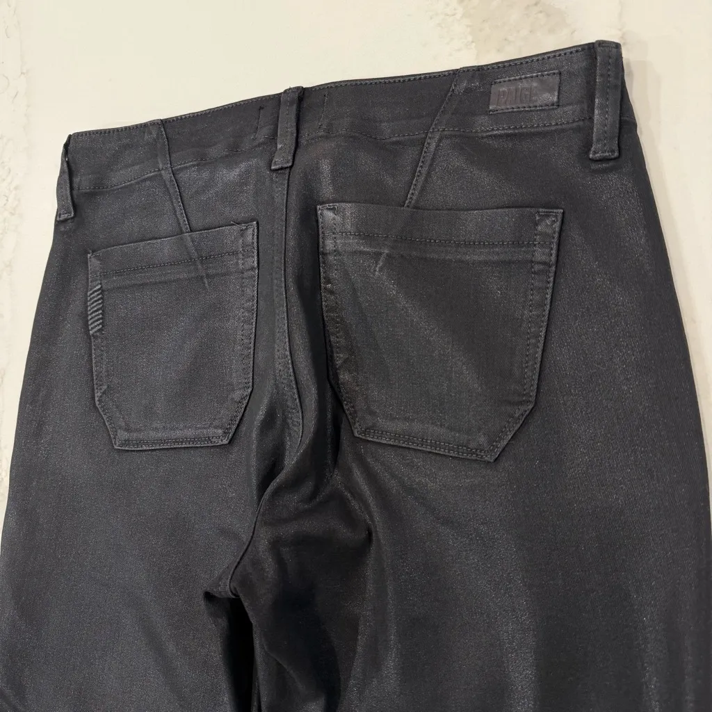 Paige Mayslie Jogger Women’s 27 Black Fog Luxe Coating Ankle Zip Denim Trousers - Image 11