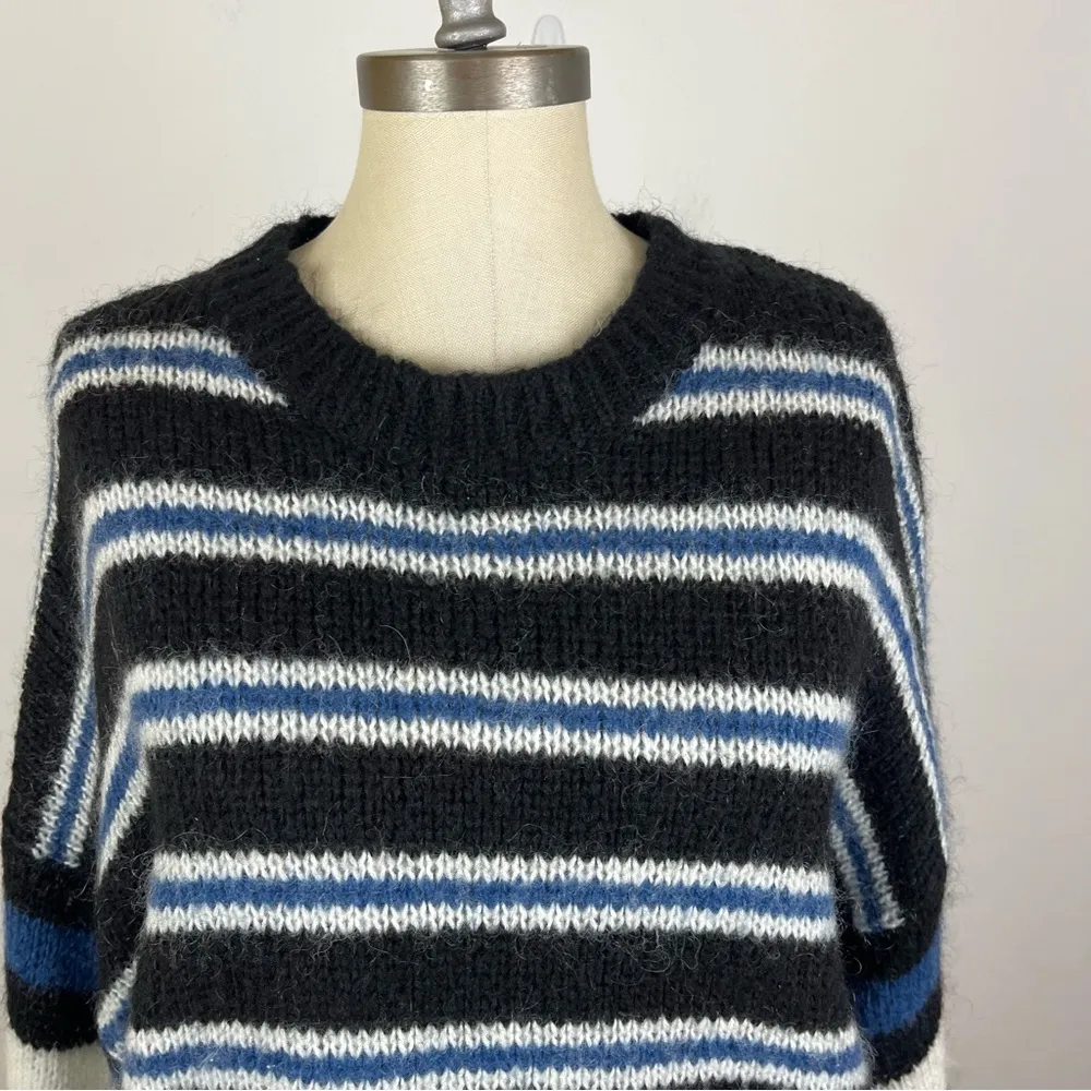 One Teaspoon Bonnie Stripe Sweater in Navy & White - Image 4
