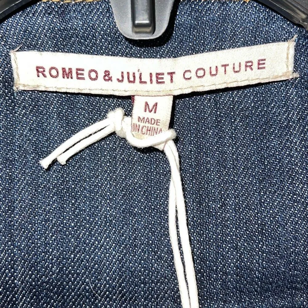 Romeo & Juliet Couture Womens Denim Studded Jean Jacket Blue‎ Size Medium NWT - Image 5