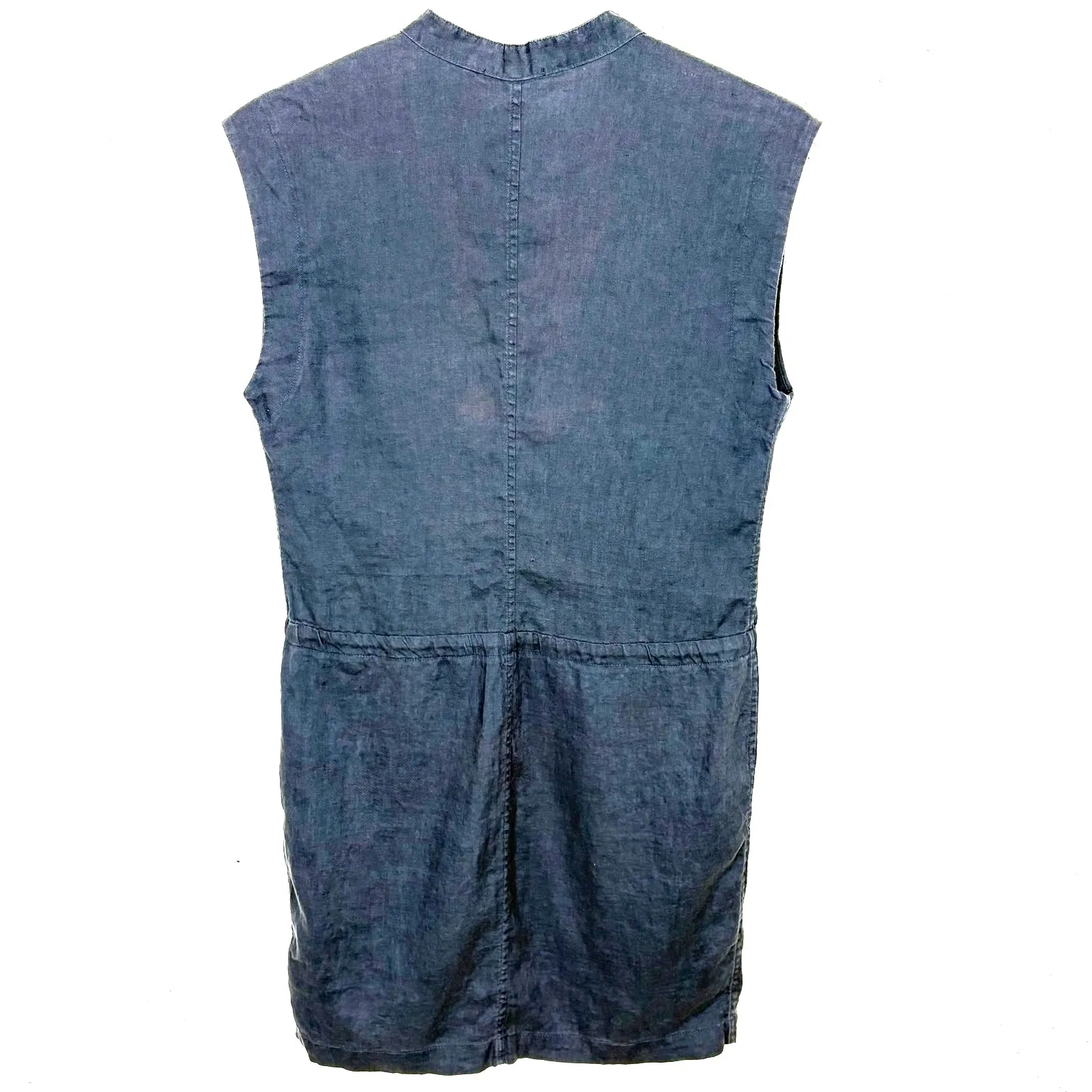 Standard James Perse Womens Linen Dress Sleeveless Button Front Blue Size Small - Image 4