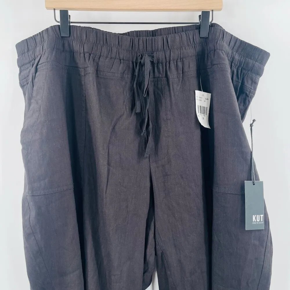 KUT FROM THE KLOTH Pants Size 2X Linen Blend Smocked Drawstring Pockets NWT - Image 13