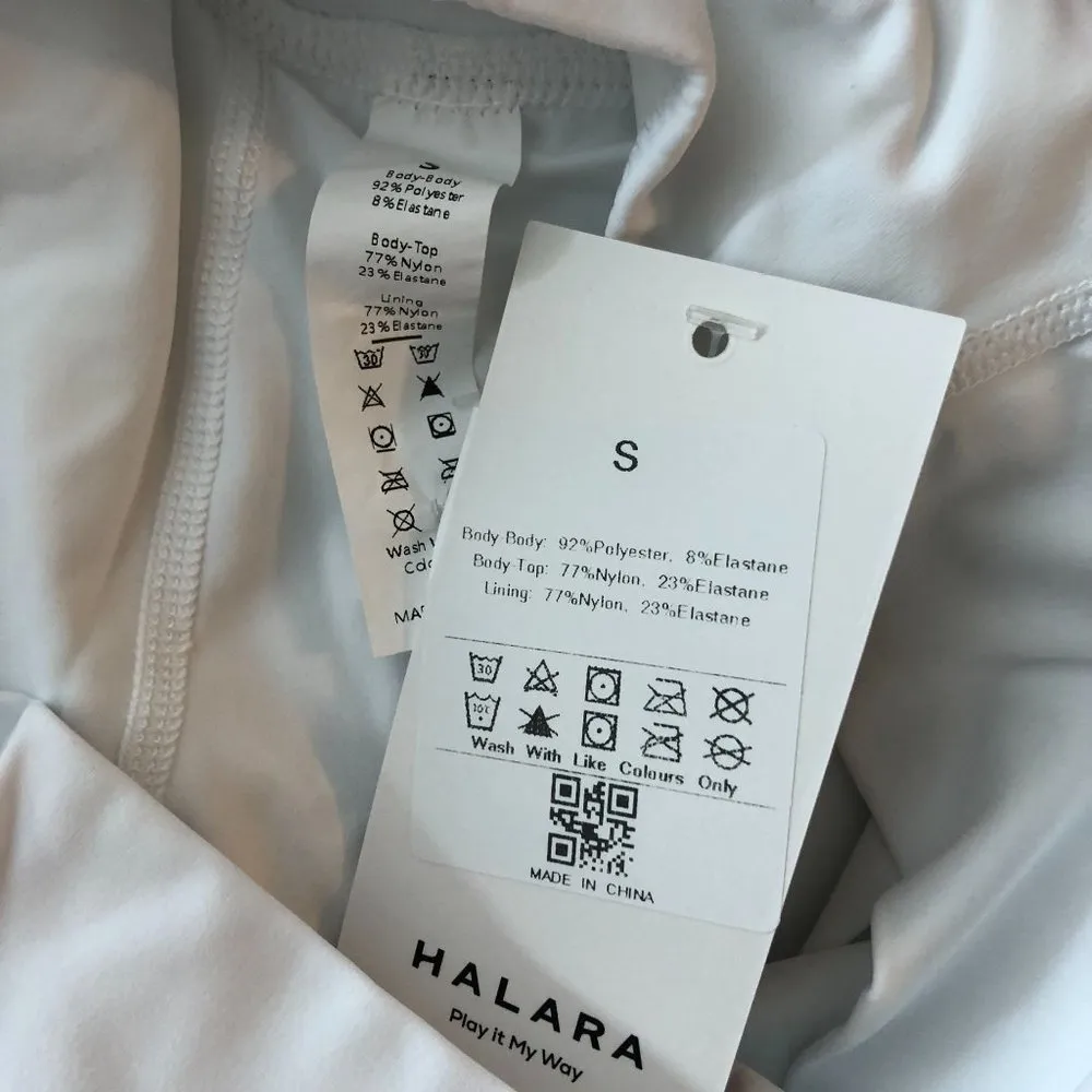 Halara Breezeful High Waisted Crossover Pocket Quick Dry Yoga Shorts 4" White S - Image 6