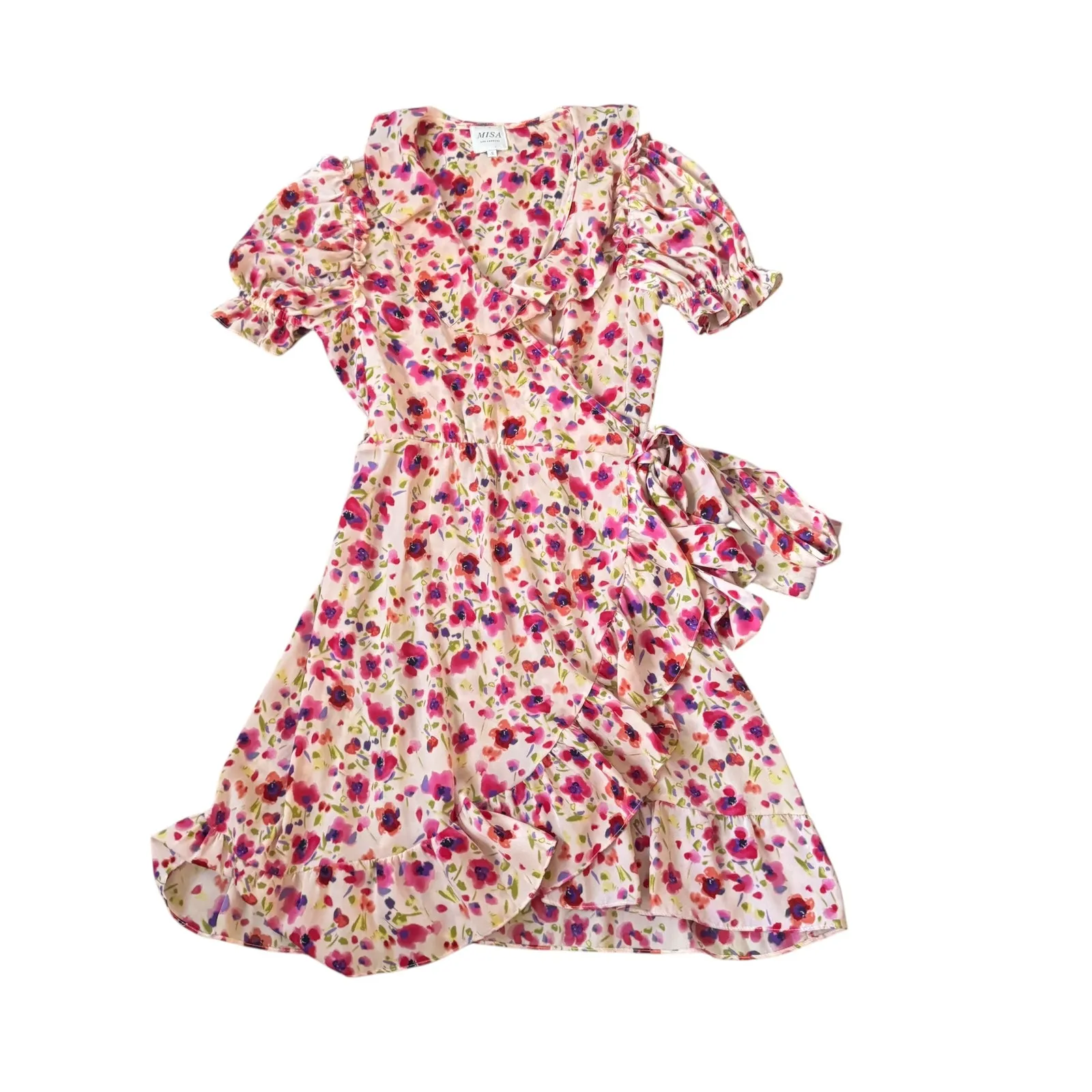 Misa Floral Wrap Mini Dress - Image 2