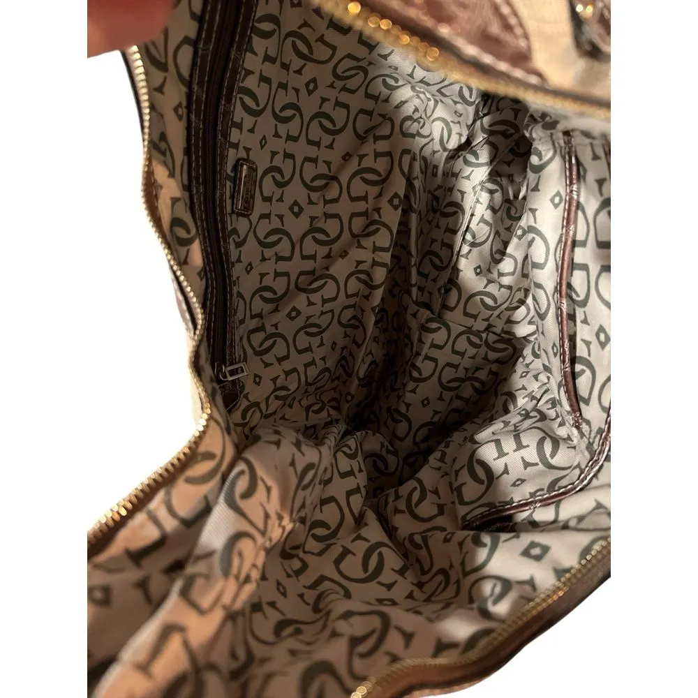 Guess Women's Beige Logo Bronze Medium Shoulder Bag NWT‎ - Image 5