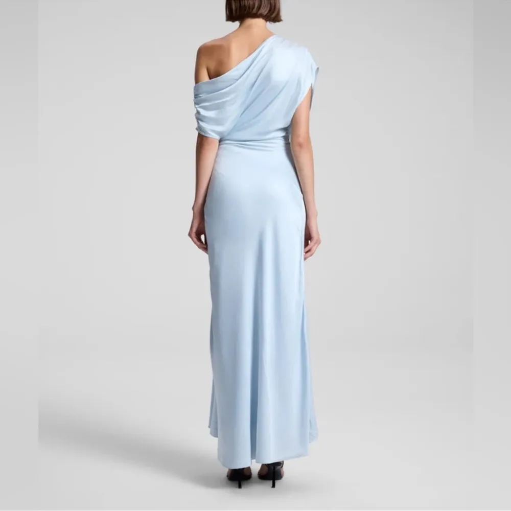 NWOT A.L.C. Penny Satin Maxi Dress Cascade Blue sz 0 - Image 4