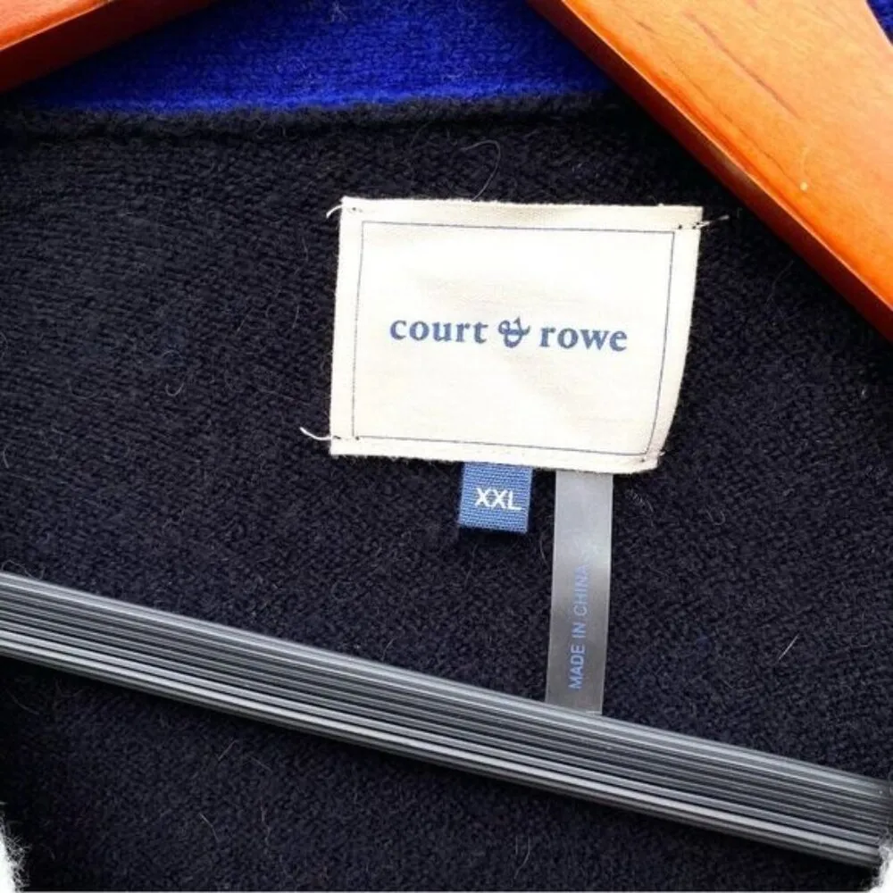 Nordstrom Court & Rowe Merino Wool Belle Noel Varsity Cardigan Sweater Black Size 2X - Image 5